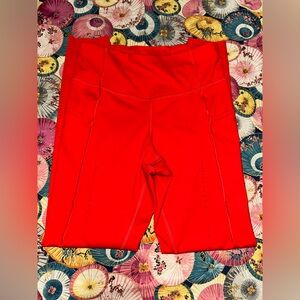 Brooks Activewear Bold Fire Engine Red Airy Workout Leisure Pants Leggings